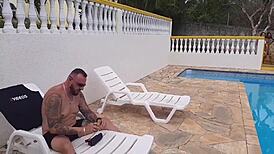 fucking two sexy amateurs by the pool, diana smith and another brunette