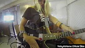 Hot Blonde Vicky Vette Rubs Her Pussy And Gives A Great Titjob