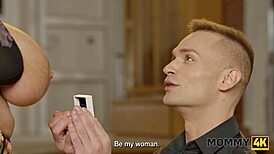 Mommy4k shows off big tits while proposing seductive hentai pleasure