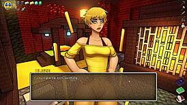 in hornycraft parody, watch the femdom with huge tits get her face covered in hot cum? so messy!