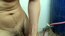 Vietnamese gay jerk off session in hardcore action