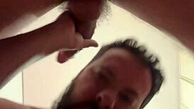 Gay video of a bearded man sucking and fucking