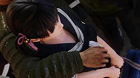 koharu gets bent over and pounded hard on train in hentai