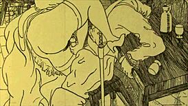 Vintage erotic drawing captures timeless sensual art.