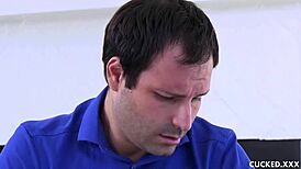 Jennifer White, that brunette milf, cucks her husband with blowjob and riding