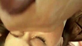 watch this french slut in satin dress suck and get doggystyled