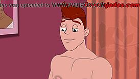 My neighbor in a gay cartoon porn is so hot!