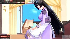 uncensored anime lady turns wild for hardcore japanese hentai creampie play.