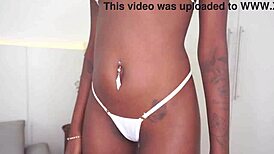 19-Year-Old Ebony Jenny Pretinha Double Penetrated by Huge White Cocks in Dirty Anal