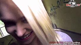 i got lucky with this skinny blonde teen on a german street pov