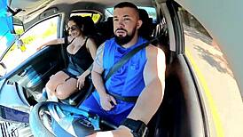 naughty passenger drives uber driver wild