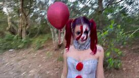 Oh No, The Scarecrow Takes It In The Ass! Halloween Outdoor Anal