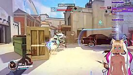 Vtuber Lewdneko gets spanked while playing Overwatch, part 2