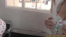 Amateur Brunette Lesbians Finger Each Other's Hairy Pussies