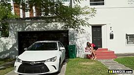 Bubble butt naive babe Alexa Vega gets fucked hard in a van