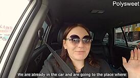 hey, wanna see this hot blowjob in the car before cheeky public pegging with loud moans?