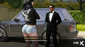 He inserts his cock into her pussy right in the men's toilet during the game