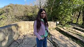 Wow! A forest walk turned into banging a sexy guide girl rough and raw outdoors!