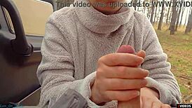 Highway Milf Whore Gives Blowjob with Face Cumshot