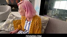 povmum adira allure, horny stepmom with big tits, nails perfect handjob