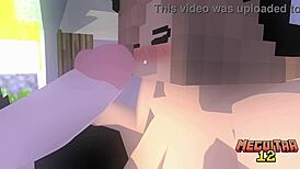 Old Video Reunion in Minecraft with Anime Characters and Big Tits!