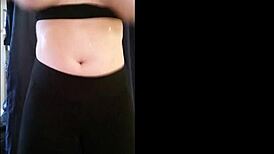 oily tits bouncing during workout