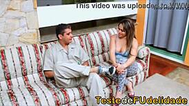 hot teen giving blowjob on all fours 😘