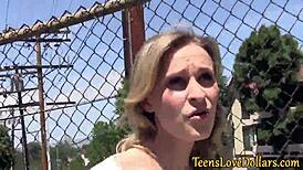 Teen 18+ Facialized for Pay in High Definition Outdoor Reality Blowjob