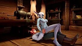Elf Fucks Night Elf With A Blindfold In The Kitchen Warcraft Porn Parody
