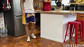 Evil cheating wife sent this kitchen sex clip in divorce e-mail