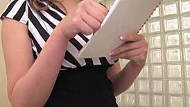 teasing japanese beauty with big tits in tailor mishap scene