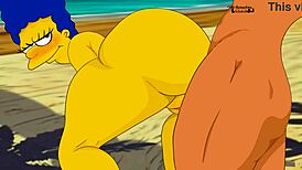 3D animated femdom porn with Marge Simpson