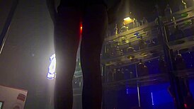 skinny babe with flashing anal plug rocks the glory hole scene