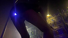 skinny babe with flashing anal plug rocks the glory hole scene