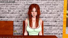 Helping the hot redhead president in Being a DIK? Let's see what happens next.