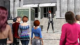 Helping the hot redhead president in Being a DIK? Let's see what happens next.