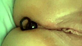 She uses toys in all her holes for solo fun