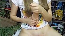 Cute amily shows how to jerk off