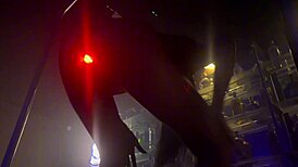 skinny babe with flashing anal plug rocks the glory hole scene