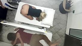 Real video of masseur having sex with woman next to her husband.