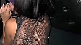 skinny babe with flashing anal plug rocks the glory hole scene