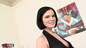 gorgeous young russian brunette gets her ass fucked hard, damn i mean real hard!