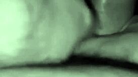 Juicy milf jerks lover's cock until cum on tits