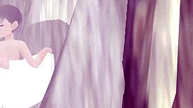 Anime girl leo tries mixed bathing in a secluded hot spring without a towel