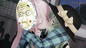 Feeling The Intense Emotions In Kokoro's Revenge As Lesbians Squirt And Play With Small Tits In This MMD Animation