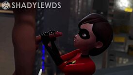 Helen Parr Gets Rooftop Handjob in 3D Cartoon Sex