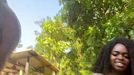 we took the hot black girl to the waterfall and fucked her