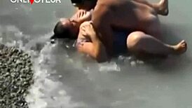 Beach Voyeur Catches BBW Mermaid Getting Nailed In Sea!