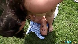 Big beautiful woman gets her pussy licked by face sitting fetishist