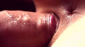 Close-up view of doggystyle pussy fucking with a teen